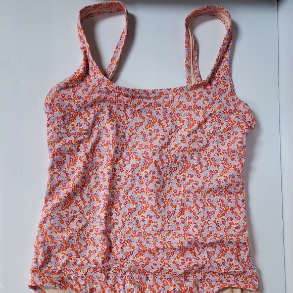 NWOT Women's Large One Piece coverage swimsuit Floral Print Tiny print - Picture 3 of 9